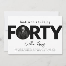 40:e födelsedagsinbjudan | Minimalistisk fyrtionde Inbjudningar