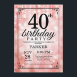 40:e födelsedagsinbjudan Rosa Glitter Inbjudningar<br><div class="desc">40:e födelsedagsinbjudan med Rosa String Ljus med Rosa Glitter bakgrund. Rosa Birthday. Vuxen födelsedag. Manar eller Women Bday Inbjudan. 13:e 15:e 16:e 18:e 20:e 30:e 40:e 60:e 70:e 80:e 90:e 100:e, oavsett ålder. Om du vill göra ytterligare anpassningar klickar du på knappen Anpassa och användor verktygen som är utformat för...</div>