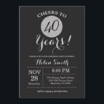 40:e födelsedagsinbjudan Svarta och Silver Glitter Inbjudningar<br><div class="desc">40:e födelsedagsinbjudan Svart och Silver Glitter Card.
Om du vill göra ytterligare anpassningar klickar du på knappen Anpassa och användor verktygen som är utformat för att ändra mallen.</div>