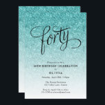 40:e födelsedagsinbjudan till Blue Ombre Glitter Inbjudningar<br><div class="desc">Trendiget Blue Ombre Glitter födelsedagsfest inbjudan har faux sparkly glitter och ett fet typografiskt nummer. Lägg till anpassningsbarna med hjälp av mallformuläret. Ytterligare alternativ för text och layout är tillgängliga om du väljer att anpassa ytterligare.</div>