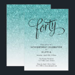 40:e födelsedagsinbjudan till Blue Ombre Glitter Inbjudningar<br><div class="desc">Trendiget Blue Ombre Glitter födelsedagsfest inbjudan har faux sparkly glitter och ett fet typografiskt nummer. Lägg till anpassningsbarna med hjälp av mallformuläret. Ytterligare alternativ för text och layout är tillgängliga om du väljer att anpassa ytterligare.</div>