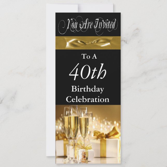 40:e födelsedagsinbjudan till Personligen Party Inbjudningar (Framsida)