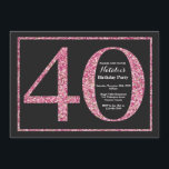40:e födelsedagsinbjudan till Rosa Glitter Chalkbo Inbjudningar<br><div class="desc">40:e födelsedagsinbjudan. Svarta och Rosa Glitter Födelsedagsfest Inbjudan med Chalkboard Background. Överraskad födelsedag. Vuxen Birthday. Manar eller Kvinnor Bday Bash Party. Om du vill göra ytterligare anpassningar klickar du på knappen "Anpassa" och användor verktyg som är utformat för att ändra mallen.</div>