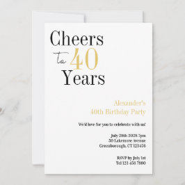 40:e födelsedagskalan till 40 års lägsta Party Inbjudningar