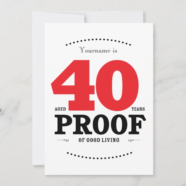 40:e födelsedagskalbaggar och hyror inbjudningar (Framsida)