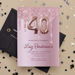 40:e födelsedagskortet för hennes glitter<br><div class="desc">Budgetens 40-årsjubileum glitter inbjuder till en modern,  snyggt och glamorös inbjudan till en 40-årsjubileum party. En faux ro-tittar bakgrund,  dekorerad med glitter-damm. Anpassa och lägg till ditt namn och information om party. Nummer 40 skrivs med ett stil-teckensnitt med ballong,  skript på framsidan.</div>