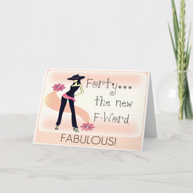 40:e födelsedagskortet för kvinnor kort (Framsida)