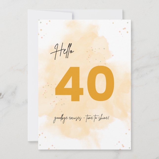 40:e födelsedagskortet Golden Gnistra Kort (Framsida)