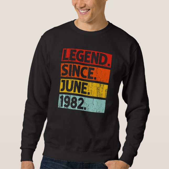 40:e födelsedagslätten sedan juni 1982 40 år gamma lång ärmad tröja (Framsida)
