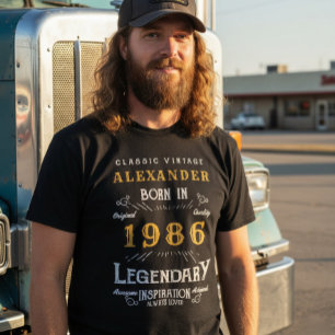 40:e födelsedagslegendary sedan 1986 svart t shirt