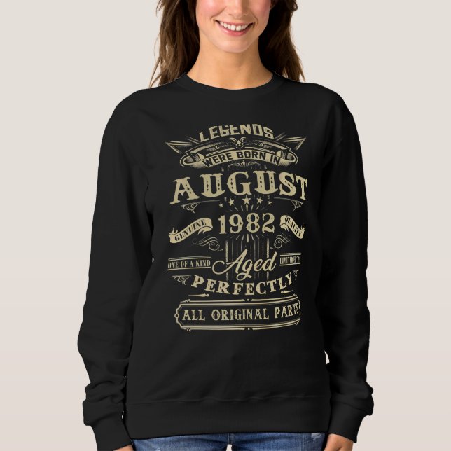 40:e födelsedagsljud född i augusti 1982 40 år t shirt (Framsida)