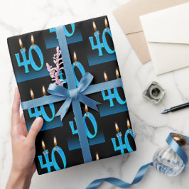 40:e födelsedagsljus med Eyebollar Presentpapper