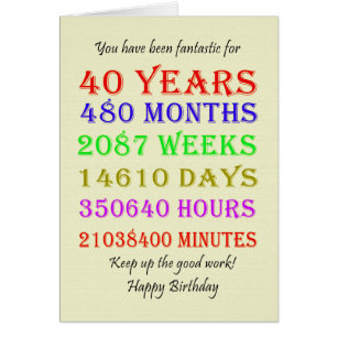 40:e födelsedagsmilstolpar hälsningskort