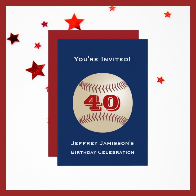 40:e födelsedagspartiets inbjudan Baseball (Skapare uppladdad)