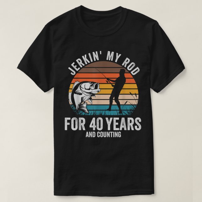 40:e födelsedagspresent för Fiskare i Manar Finny T Shirt (Design framsida)