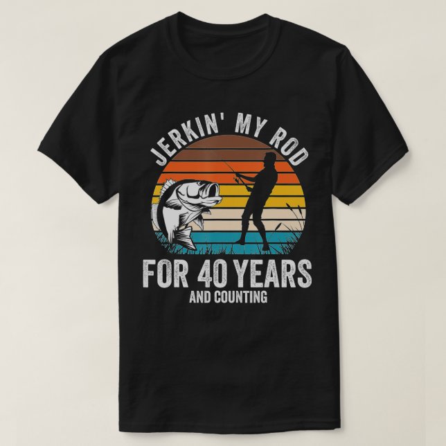 40:e födelsedagspresent för Fiskare i Manar Finny T Shirt (Design framsida)