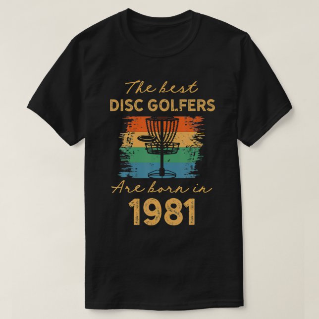 40:e födelsedagsskivan Golf Gift 1981 turning 40 G T Shirt (Design framsida)
