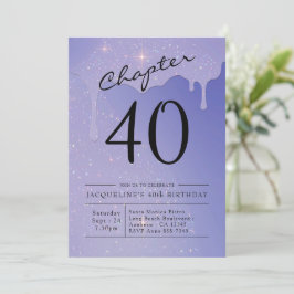 40:e födelsedagsskript Glitter Inbjudningar