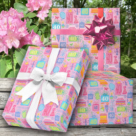 40:e födelsedagstidningen Blommigt Kakablegeringar Presentpapper