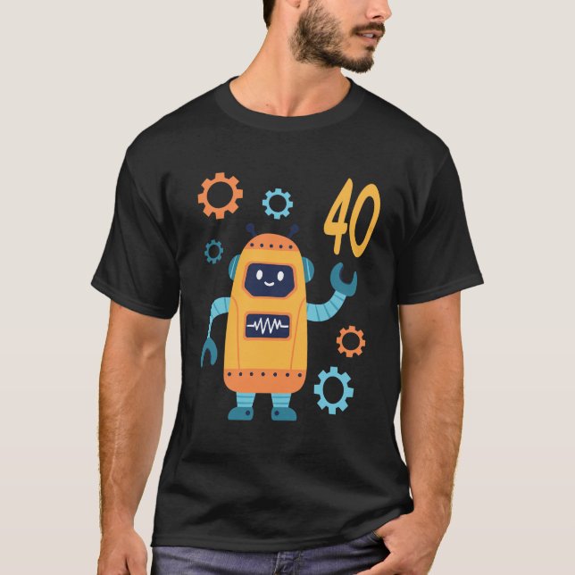 40:e födelsedagstidningen Cute Robot 40-åriga, gam T Shirt (Framsida)