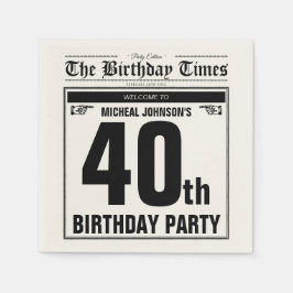 40:e födelsedagstidningen Lustigt Unik Anpassnings Pappersservett
