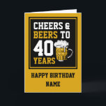 40:e födelsedagstjuren och Öl till 40 år Kort<br><div class="desc">40:e födelsedagskalender och Öl till 40 års jumbokort</div>