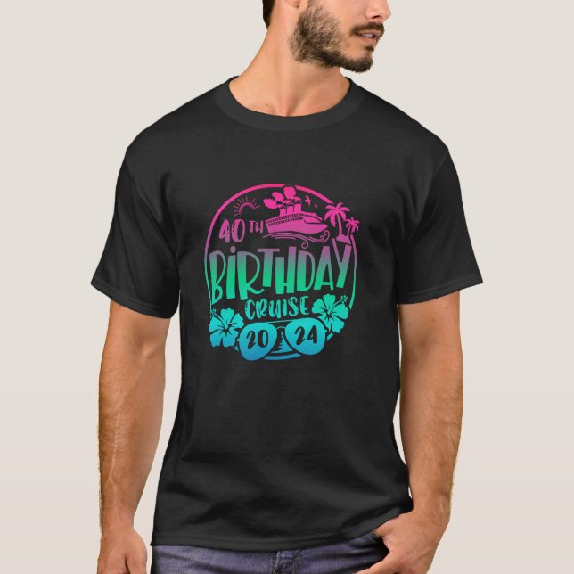40:e födelsedagsutbrott 2024 Vacation Resa Matchin T Shirt (Framsida)