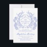 40:e Franskens Vintage Blått Blommigt Vapensköld Inbjudningar<br><div class="desc">En vapensköld för blå blommigt i elegantens Fransk tar vintagen i mitten på den här inbjudan om att födelsedag inte ska hållas. Ornat,  formellt och mycket feminin kommer att få dam att känna sig mycket speciellt. Det finns samordning av party.</div>