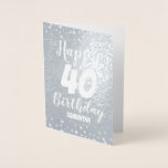 40:e Grattis på födelsedagen-Anpassningsbarnas olj Folierat Kort<br><div class="desc">Lätt att justera 40-årsjubilékort för firande. Fantastisk design med riktig folie! Justera bara information om namn och ålder. Om du vill ändra kortet ytterligare kan du bara använda ytterligare alternativ.</div>