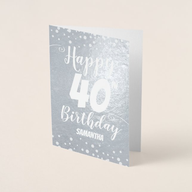 40:e Grattis på födelsedagen-Anpassningsbarnas olj Folierat Kort (Framsida)