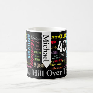 40:e Grattis på födelsedagen i Graffiti Stil Kaffemugg
