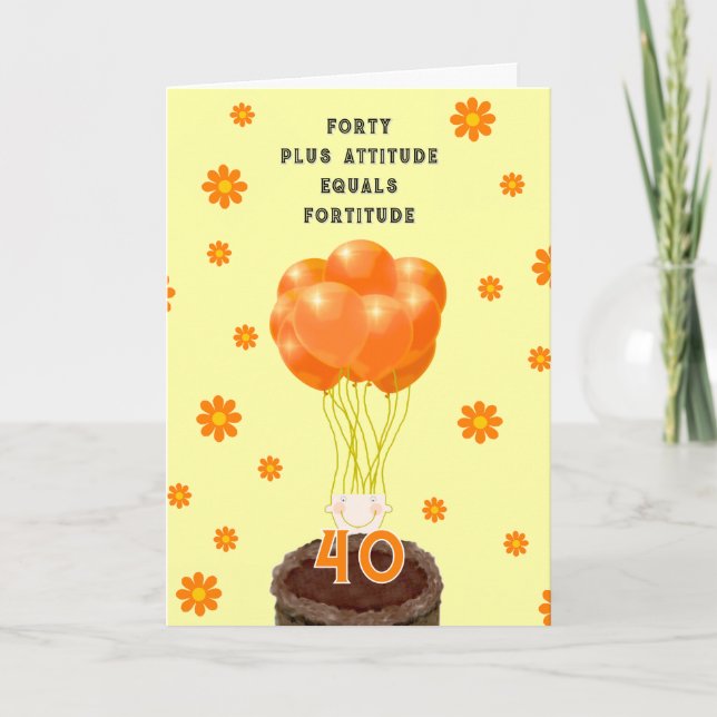 40:e grattis på födelsedagen önskemål kort (Framsida)