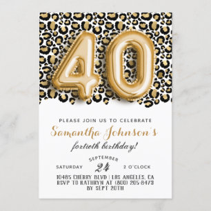 40:e inbjudan till Leopard Fabulous Glam Birthday