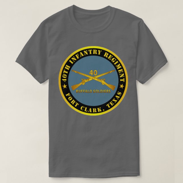 40:e infanteriregimen Buffalo Soldiers Fort TX w T Shirt (Design framsida)