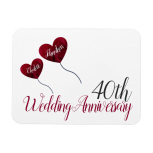 40:e jubileumsballongen i Ruby bröllop Magnet