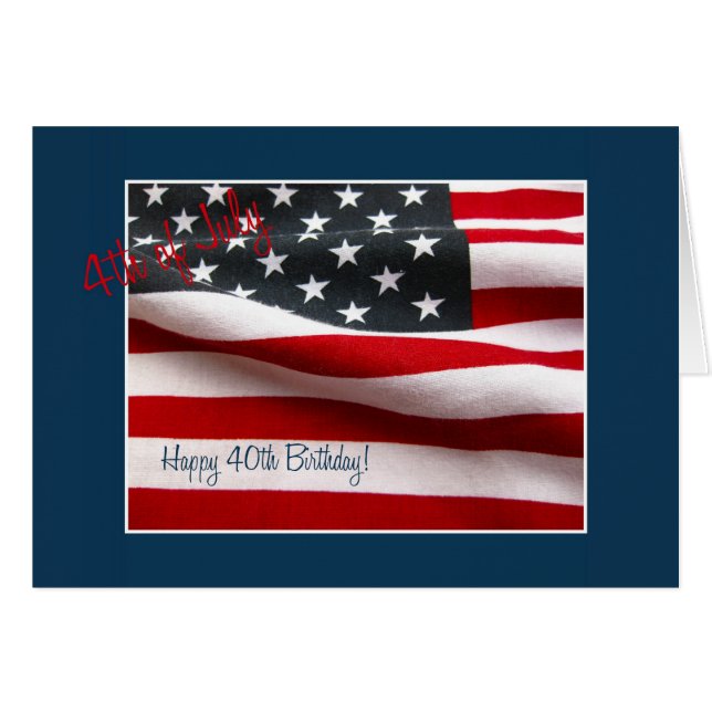40:e juli födelsedag hälsningskort (Framsidan Horizontal)