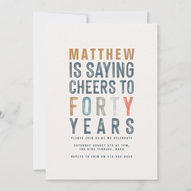 40:e klassens färgstarka chestrar till fyrtio års  (Framsida)