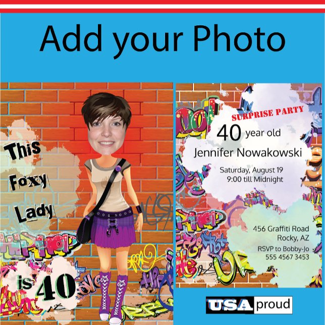 40:e kvinnodagen Foxy Dam 🎉 Anpassningsbar Photo Inbjudningar (Skapare uppladdad)