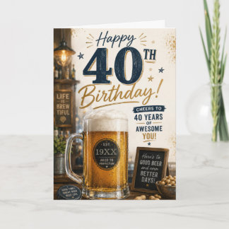40:e Man Beer Födelsedag Kort