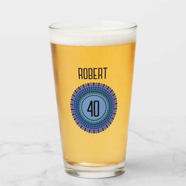 40:e Manar Födelsedagsfest Namn Gift Glaskopp (Framsida fylld)