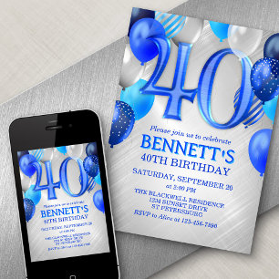 40:e Manar-inbjudan till Blue Birthday Inbjudningar