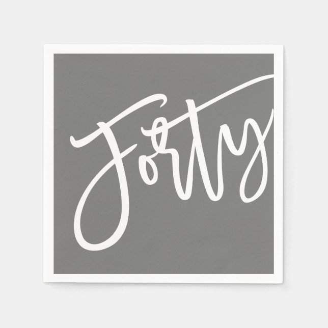 40:e moderna skript, vitt redigerbart färg pappersservett (Framsidan)