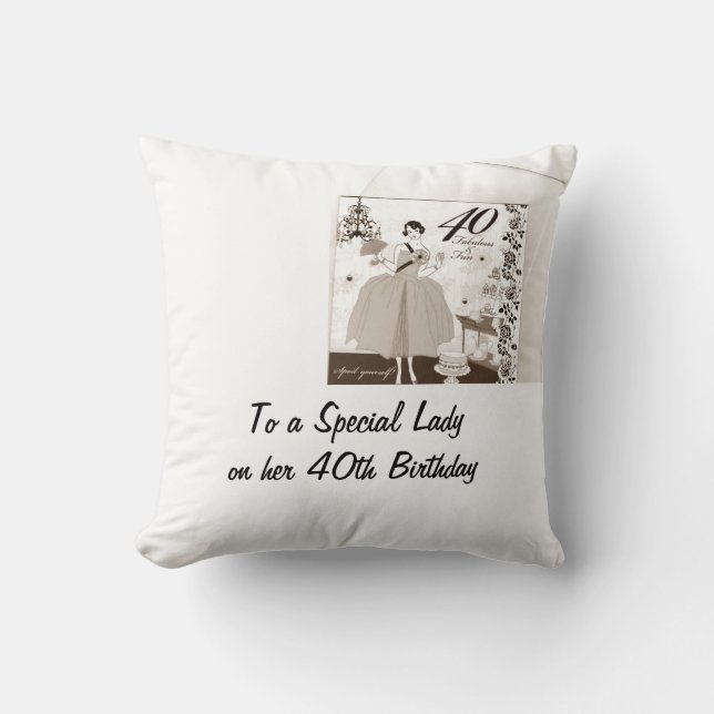 "40:e OCH FABULOUS BIRTHDAY PILLOW" Kudde (Framsida)
