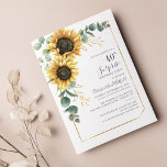 40:e överraskande Blommigten Greenery Party Inbjudningar<br><div class="desc">Skapa en blommigt överraskning födelsedagsfest inbjudan med hjälp av vår söt-mall som innehåller solblommor,  eukalyptus grenery med geometriskt ram på vit bakgrund. Klicka enkelt på knappen "Anpassa" för att få mer information</div>