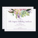 40:e överraskande Boho Flower Succulent Birthday Inbjudningar<br><div class="desc">Inbjudan till blommigten med vattenfärger är perfekt för speciella firande. Den här designen har en vit bakgrund som accentueras med en boho-blommigt och är arrangemang med anpassningsbar-typografi. Den omvända sidan har en roligt triangel mönster. Du kan ta bort mönster om du vill. Lägg till informationen om party för att slutföra...</div>