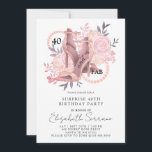 40:e överraskningsdagen | RO HÖGKLACKAR Inbjudningar<br><div class="desc">En 40:e elegant och 40:e fab-överraskning födelsedagsfest inbjudan med manustypografi namn,  högklingade dansskor,  rosa ros och en pärlsträng som är integrerad i utformningen och typen. En unik snyggt inbjudan för denna milstolpe-födelsedag. 40 och fortfarande fab!</div>
