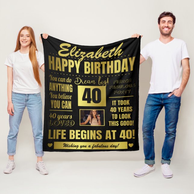 40:e Personligen Foto Fleece Blanket (På plats)