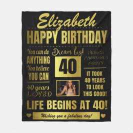 40:e Personligen Foto Fleece Blanket