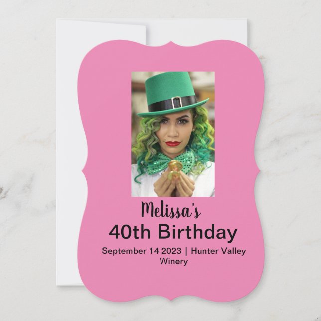 40:e Personligen på födelsedagen Foto rosa (Framsida)