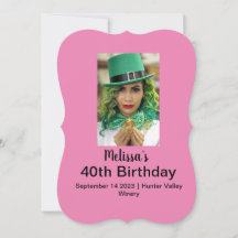 40:e Personligen på födelsedagen Foto rosa